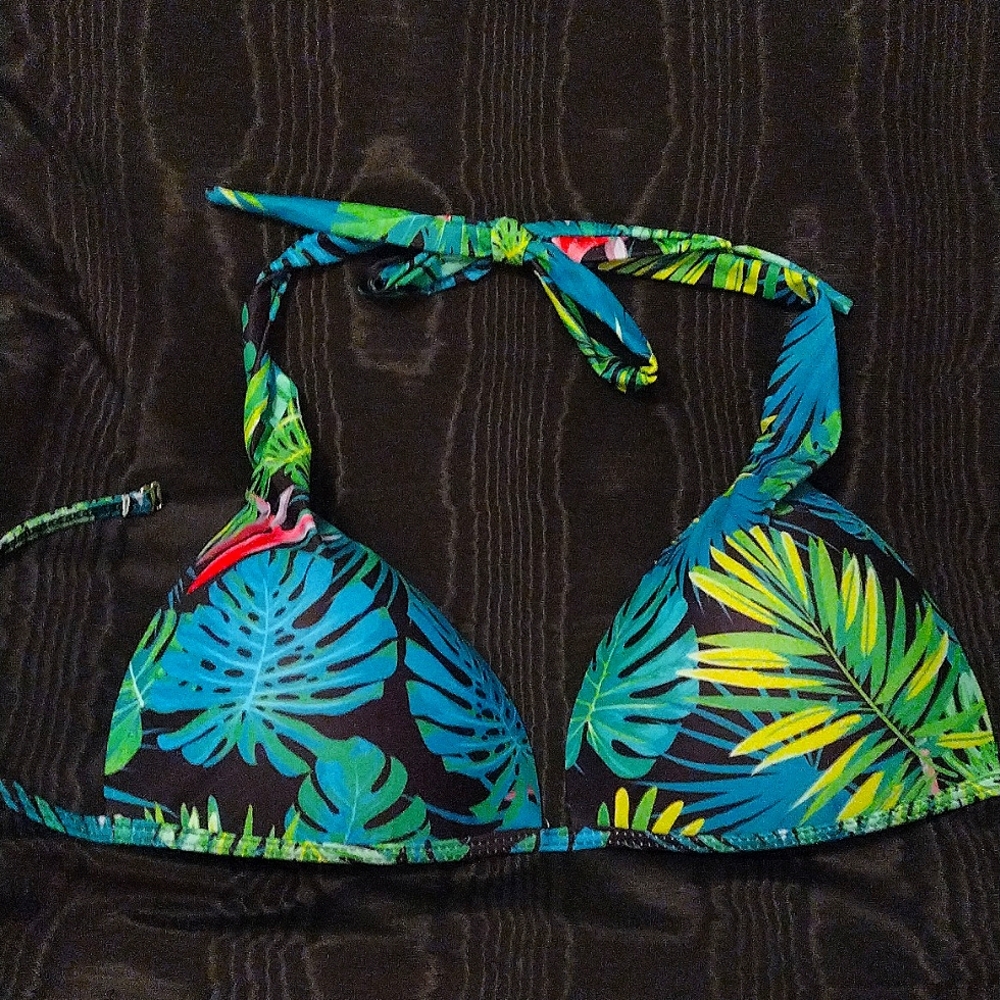 Teal Blue Tropical Print Bikini 🌞 - Picture 3 of 5